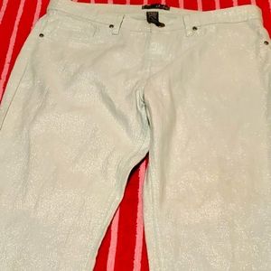 Dots shiney finish turquoise women pants size 13